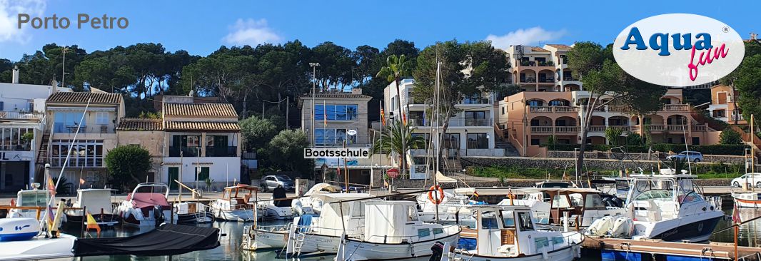 Aquafun Bootsschule Mallorca Porto Petro bei Cala D'or Anfahrt Sportbootführerscheinausbildung